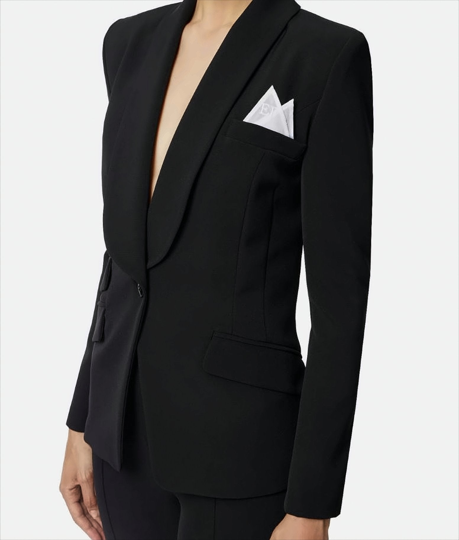Single-Breasted Crêpe Suit With Shawl Collar