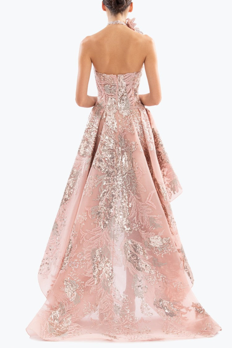 Embroidered High-Low Dress