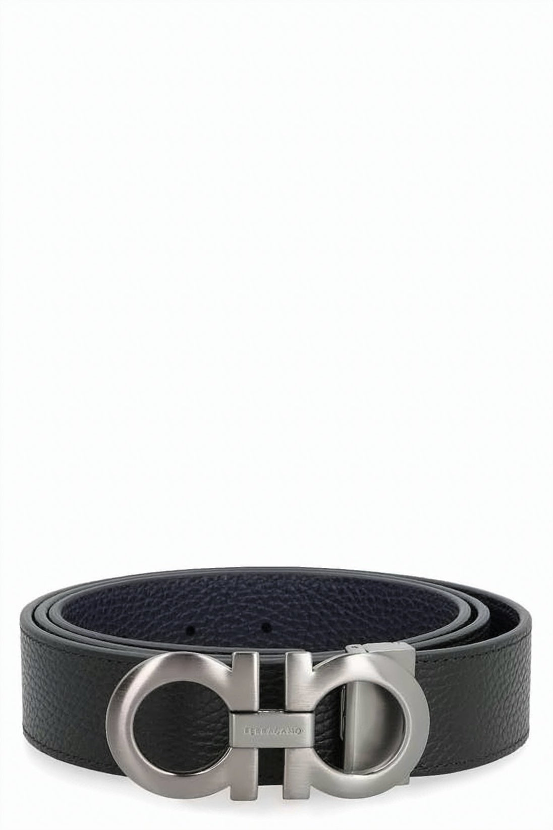 Textured Black Calf Leather Belt
