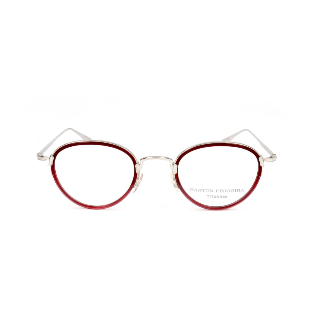 Bp5003 480hx Round Metal Frame Eyeglasses with Deep Red Accents