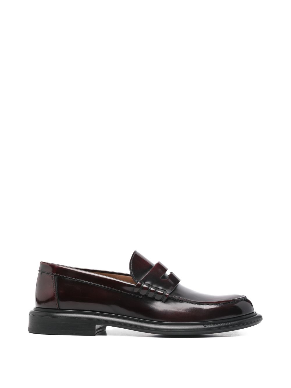 Penny Strap Loafers In Deep Bordeaux Silk