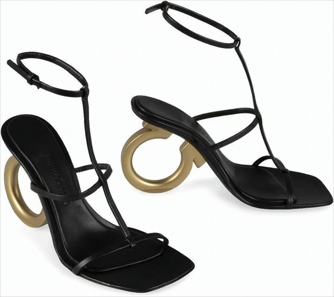 Sculptural Black Lambskin Pumps