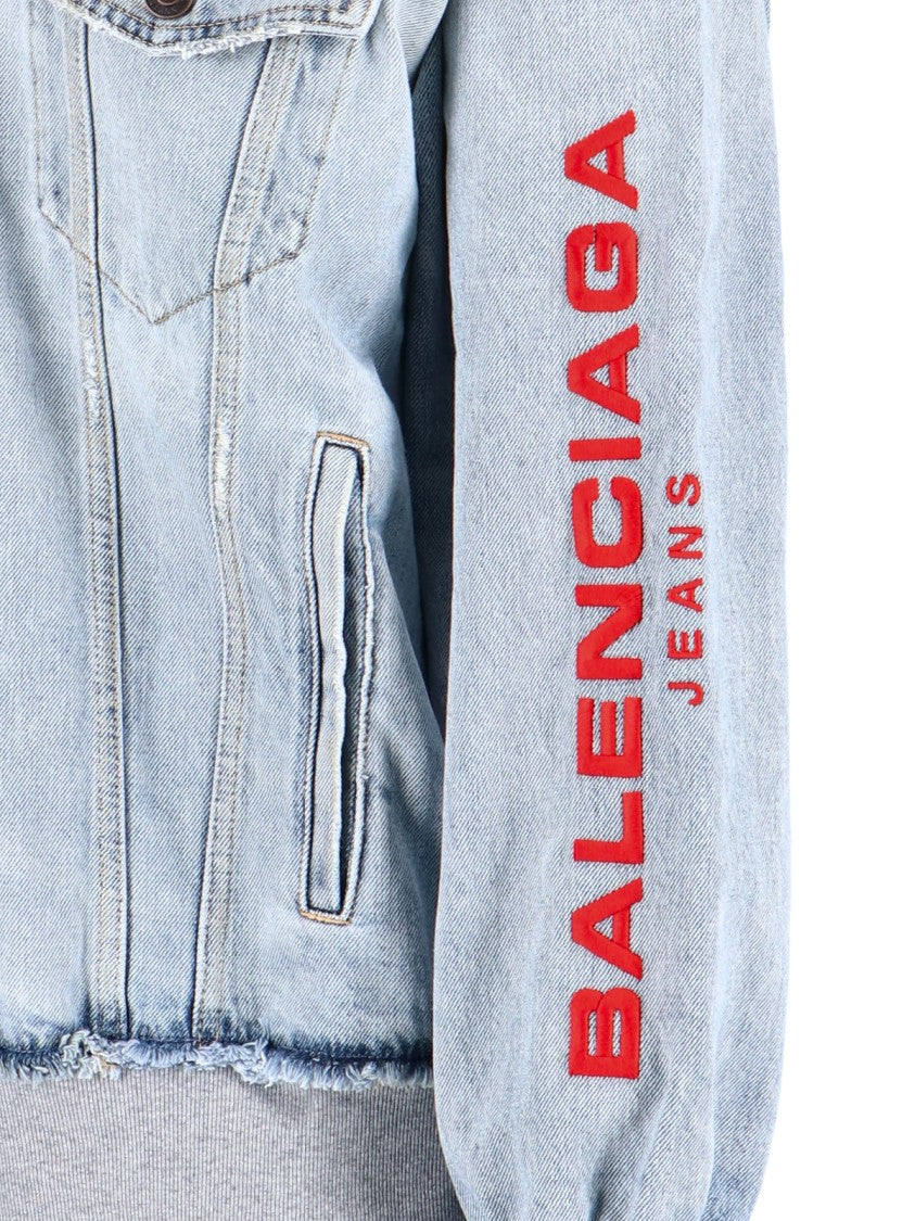 Denim Hoodie Jacket – Blue/Grey