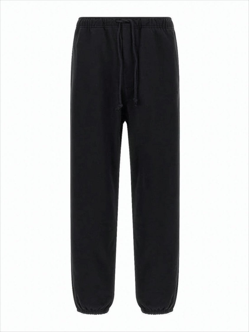 Relaxed Fit Black Jogging Pants with Drawstring Waist