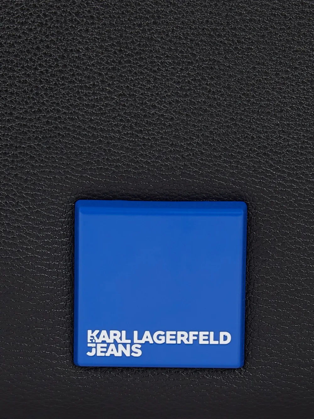 Textured Black Crossbody Bag with Branding
