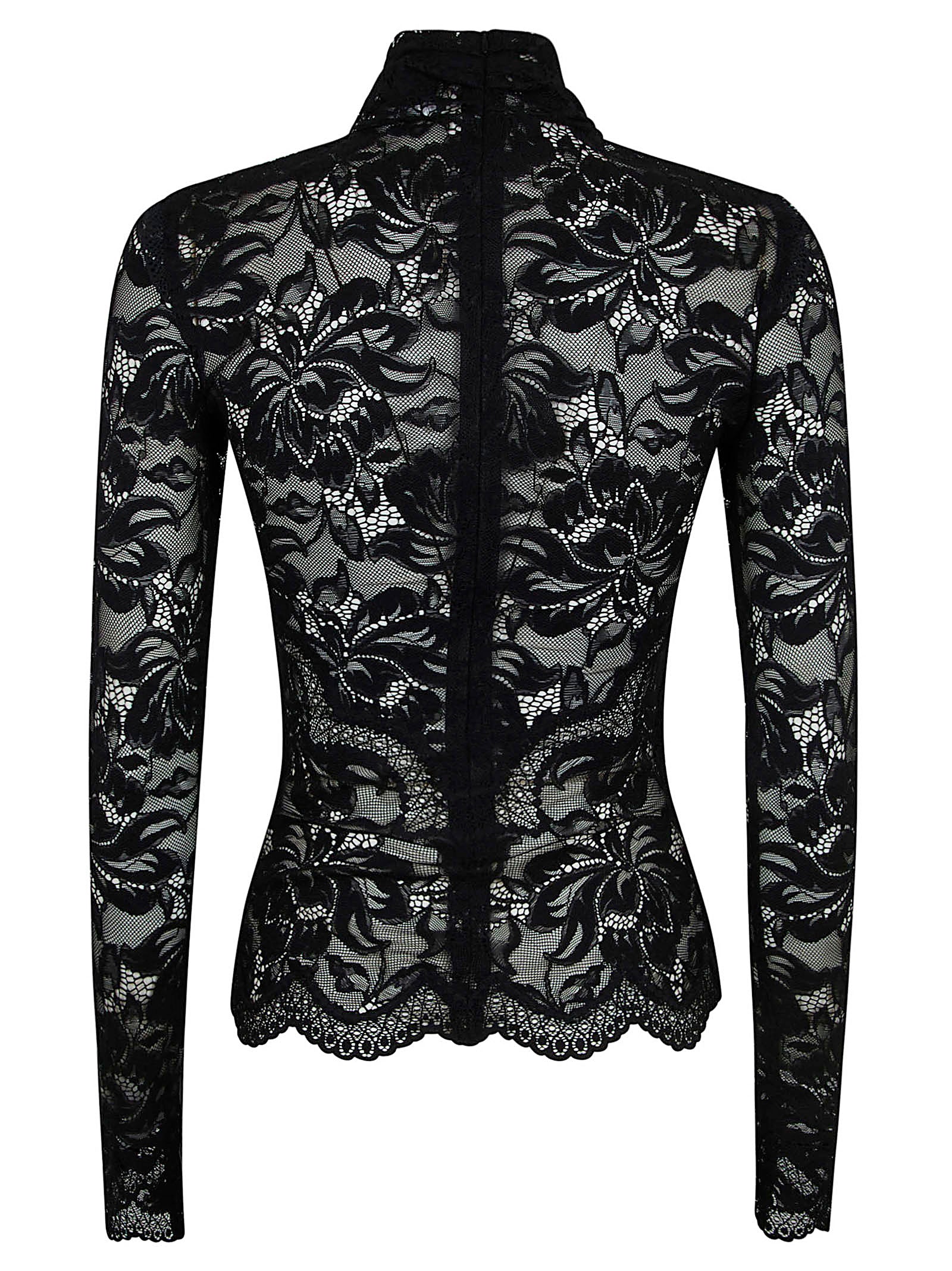 Polyamide Blend Black Knit Top