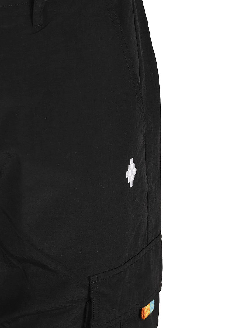 Relaxed Fit Black Cargo Trousers