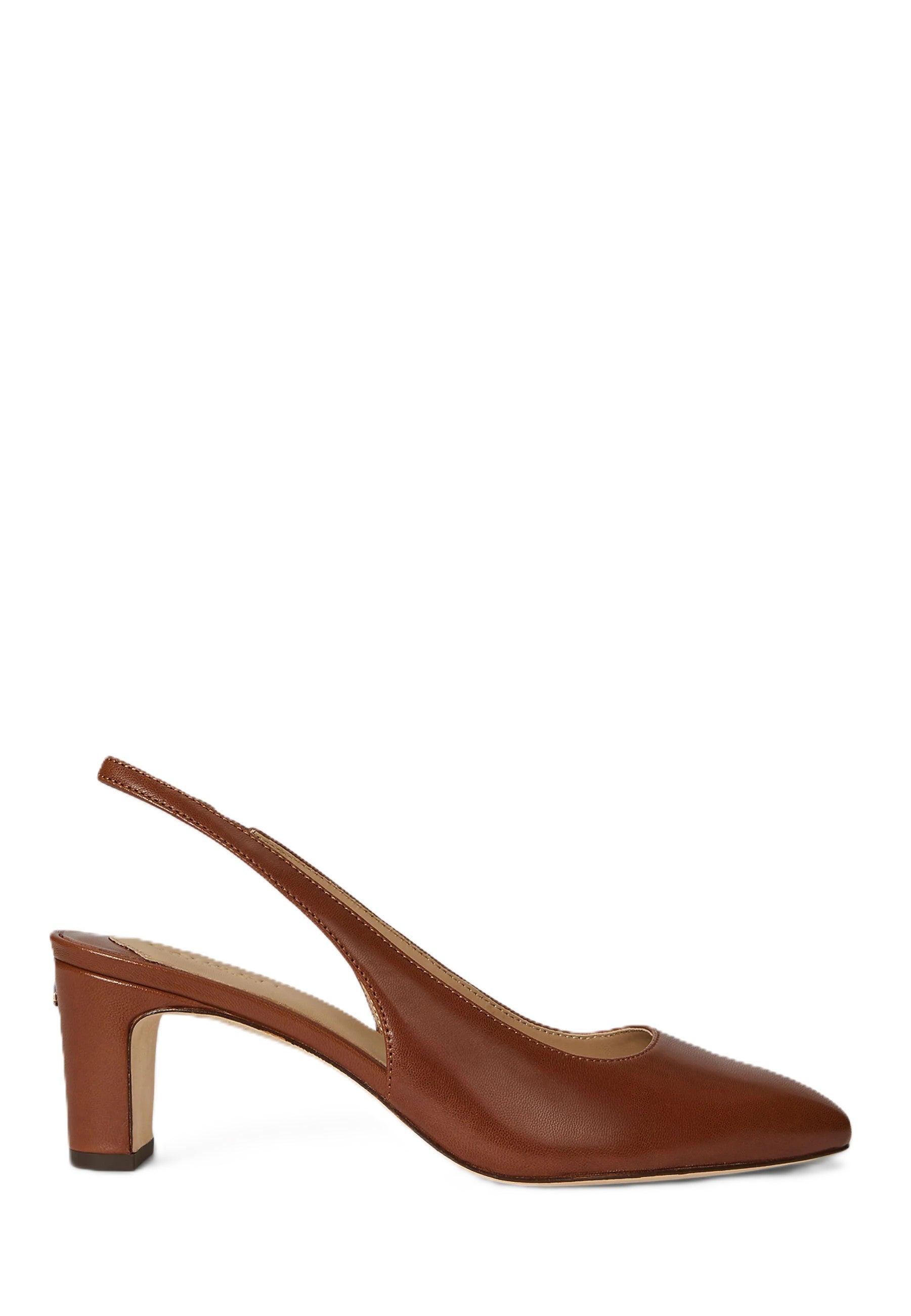 Brown Klaire Leather Slingback Pumps