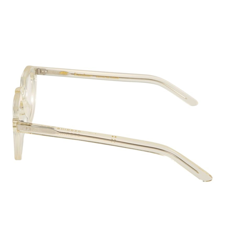 Storiko Translucent Light Beige Rounded Sunglasses with Slim Arms