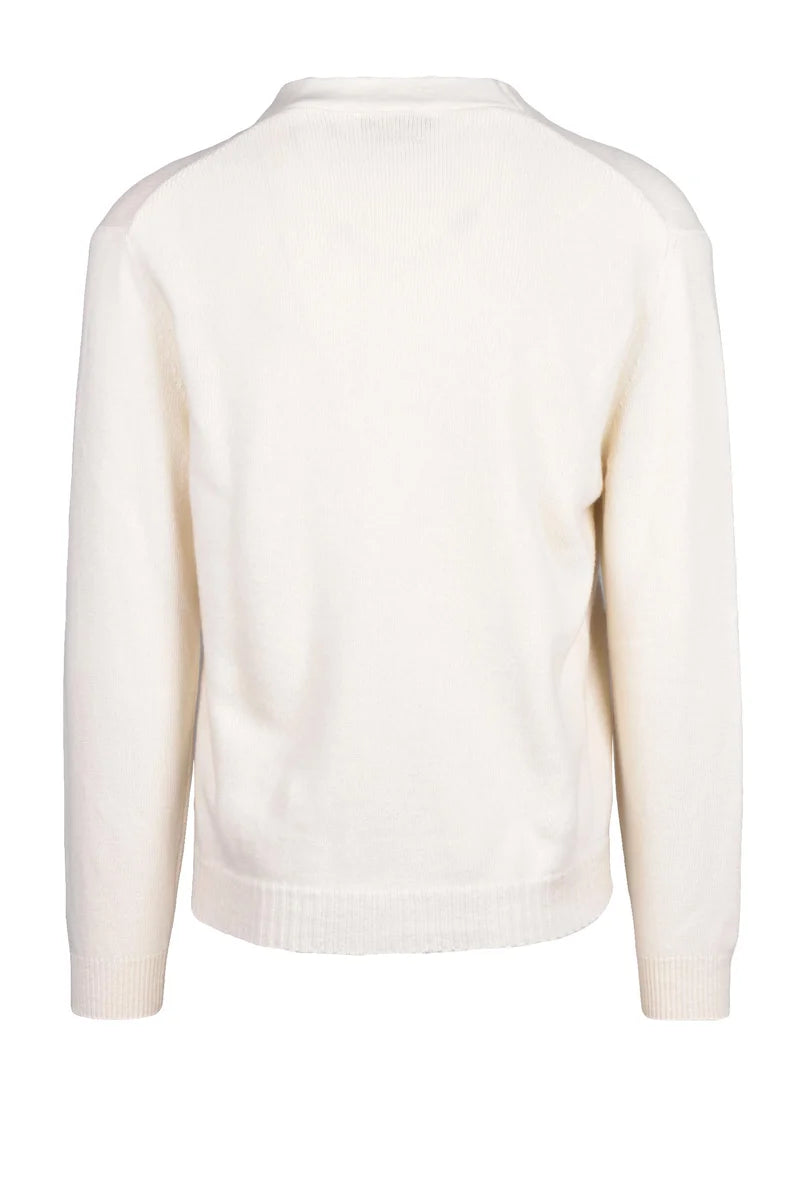 Button-Front Cardigan in Soft Wool