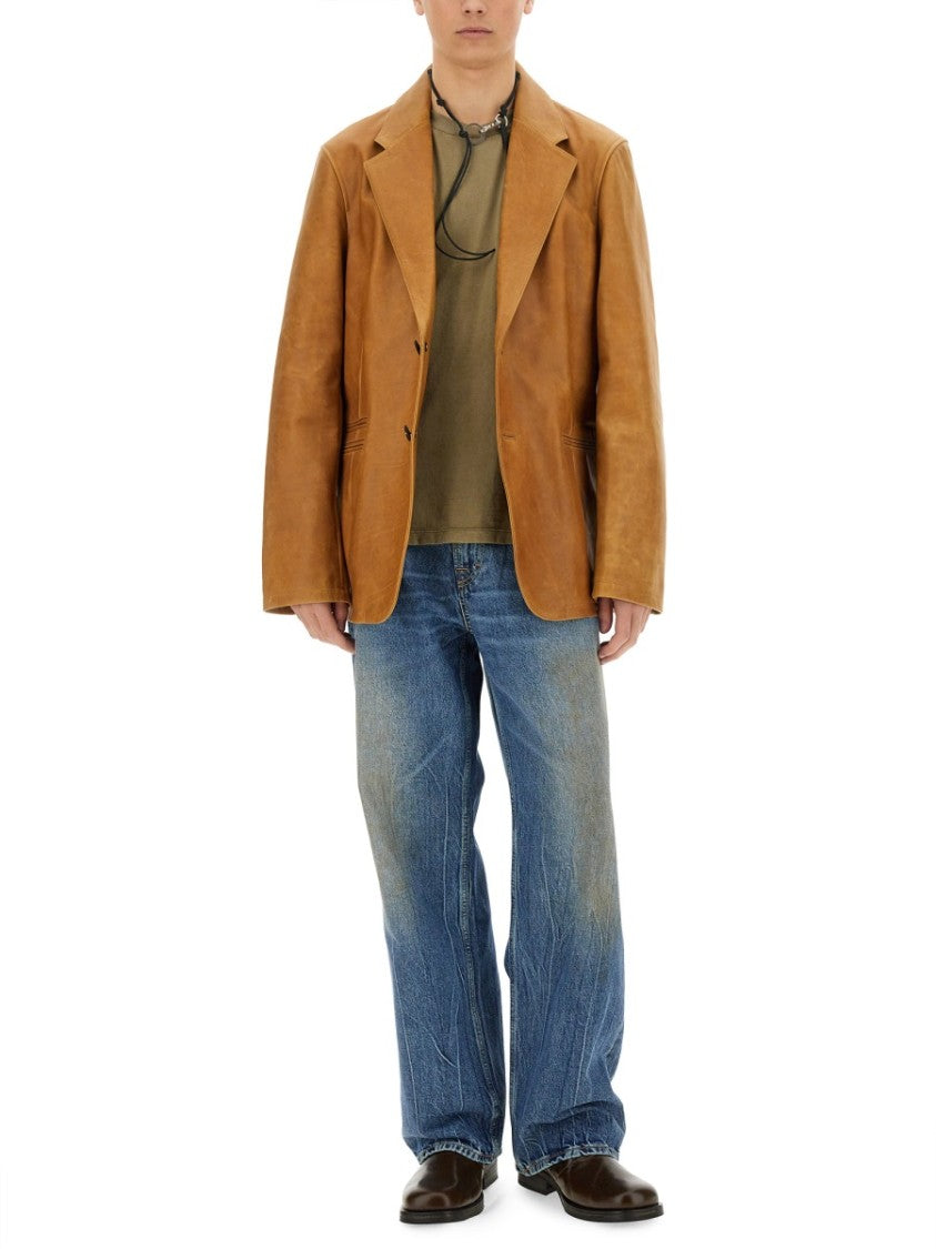 Leather Opening Blazer