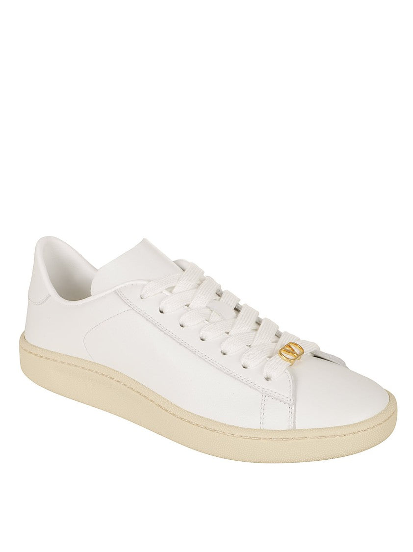 White Calf Leather Sneakers