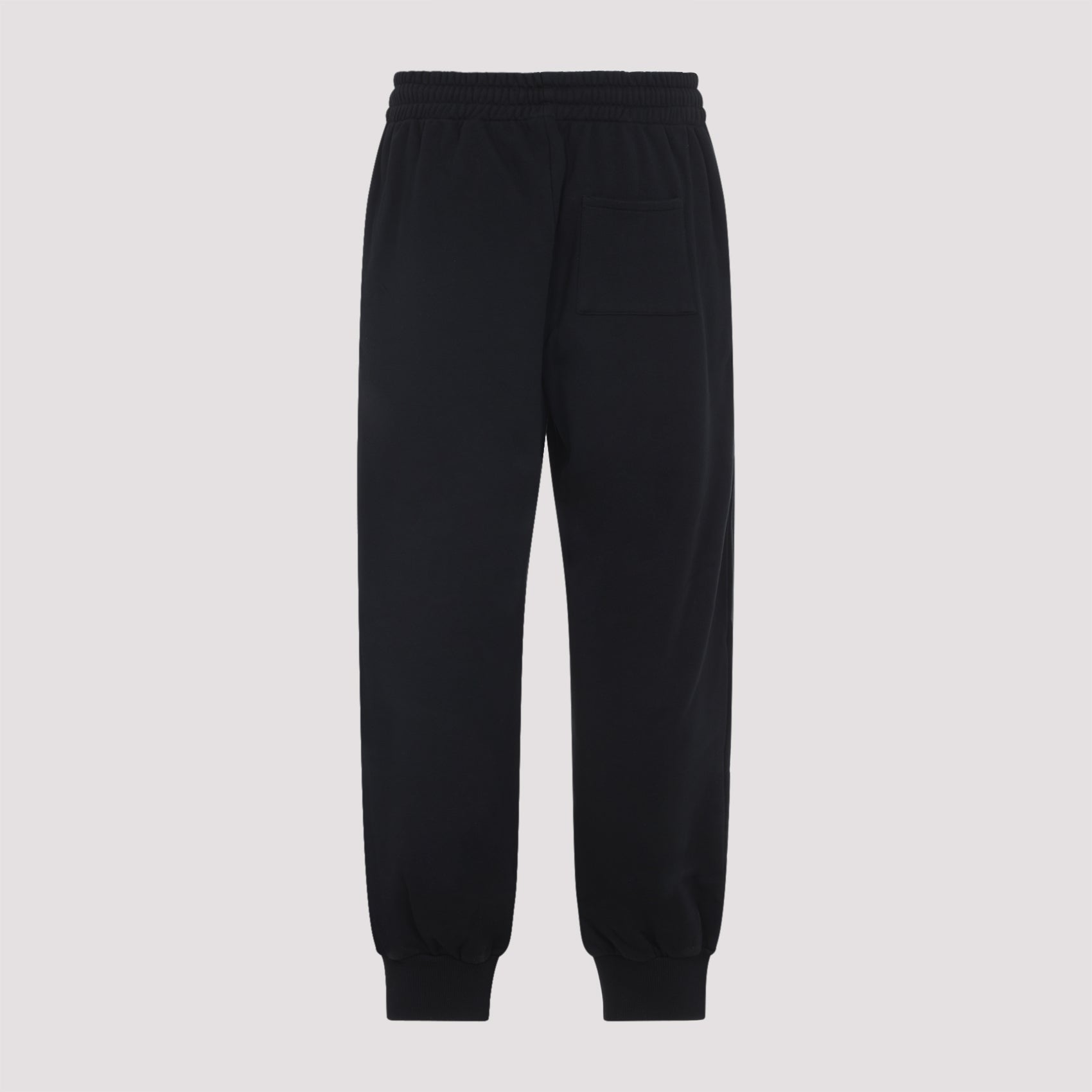 Black Cotton Pants With Drawstring Waist