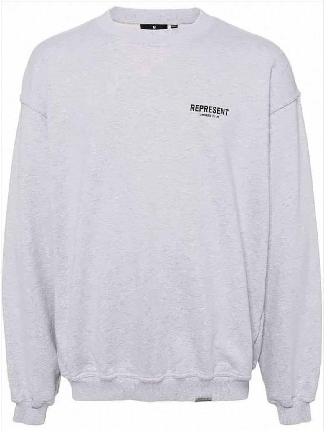 Heathered Grey Long-Sleeve Sweatshirt with Printed Designs