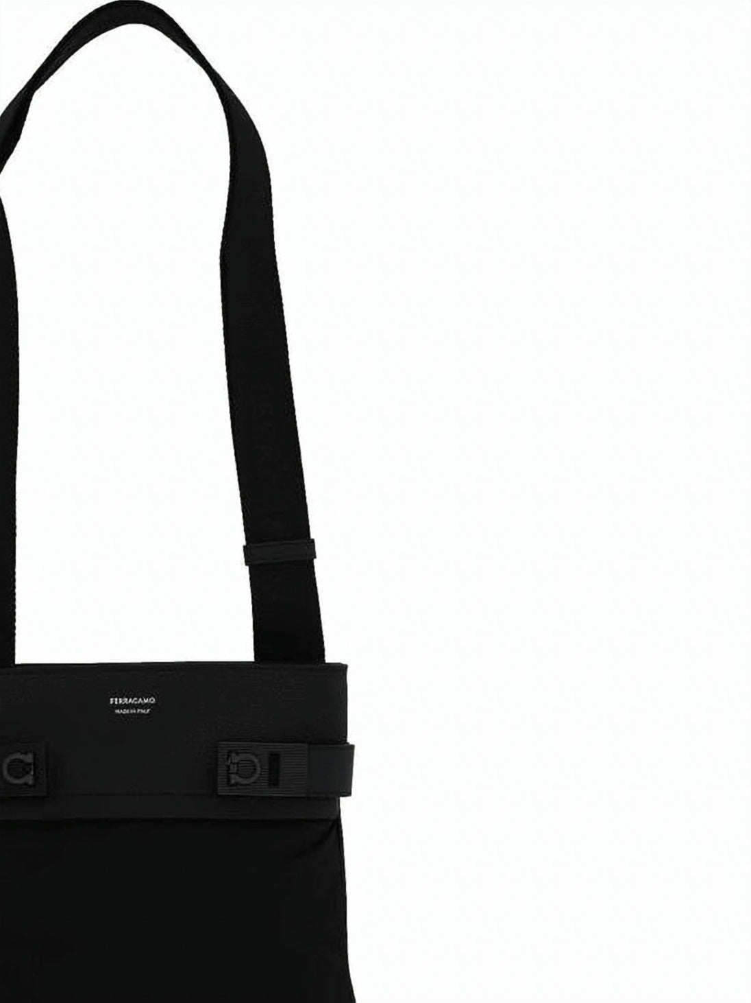Black Minimalist Rectangular Calf Leather Crossbody Bag