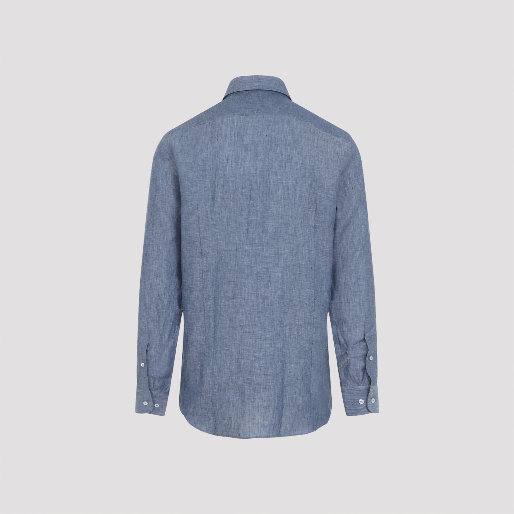 Breathable Linen Button-Up Shirt With Classic Collar