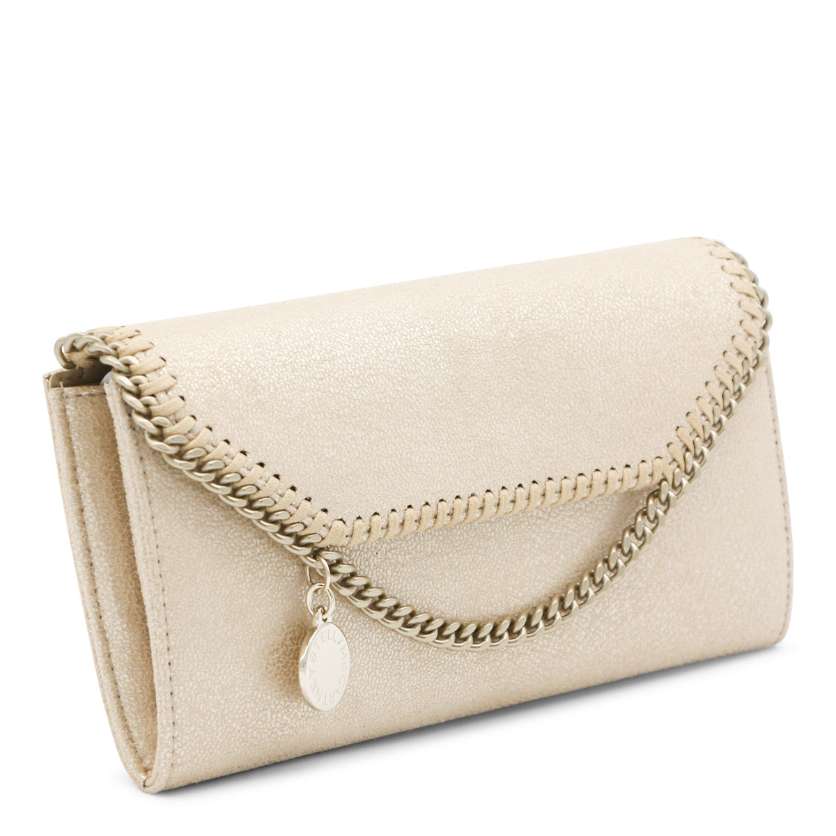 Gold Faux Leather Continental Wallet Crossbody Bag