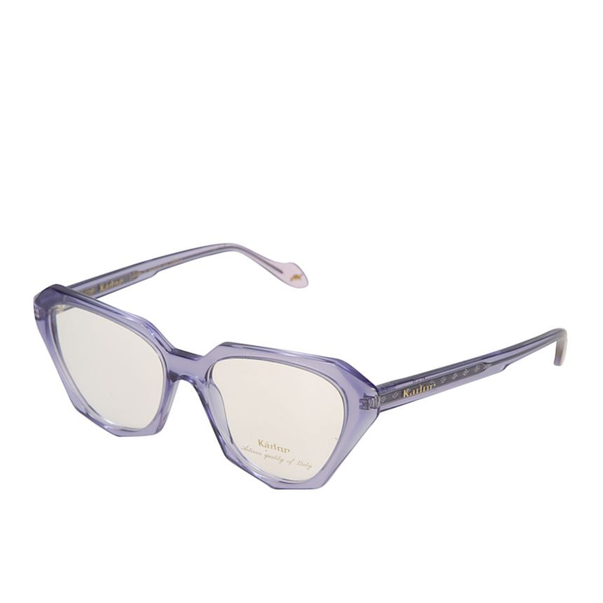 Katrin Light Translucent Lavender Cat-Eye Sunglasses with Gold Accents
