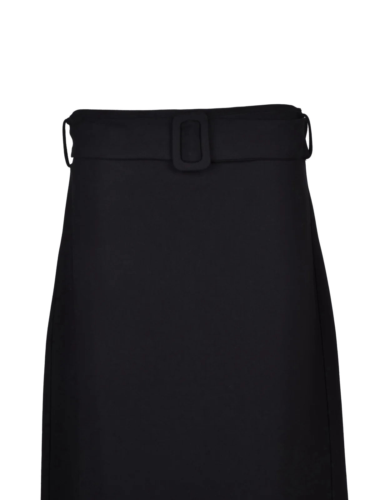 Black Viscose Elastane Women's Flared Skirt