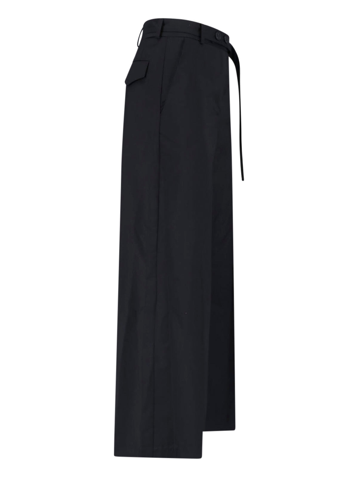 Black High-Waisted Tailored Virgin Trousers