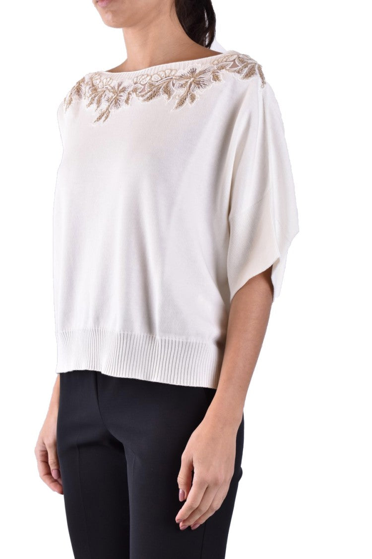 Off White Cotton Sweater
