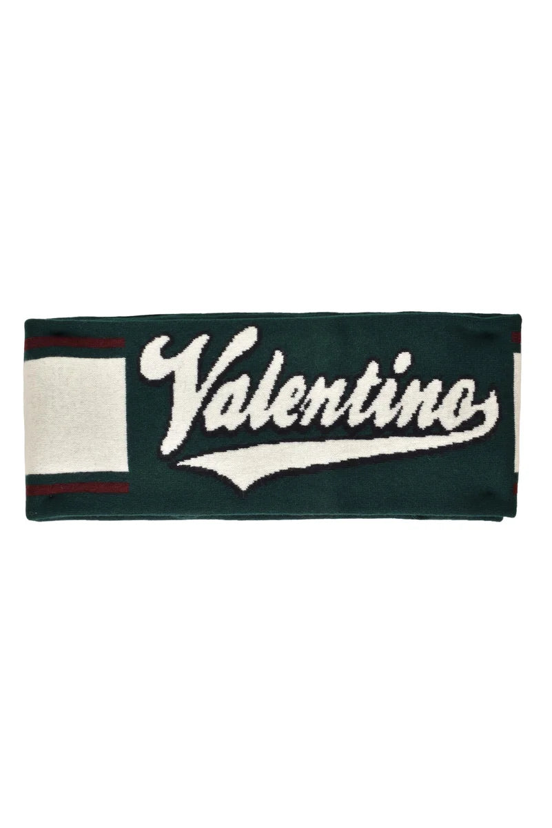 Wool Scarf - Green/White