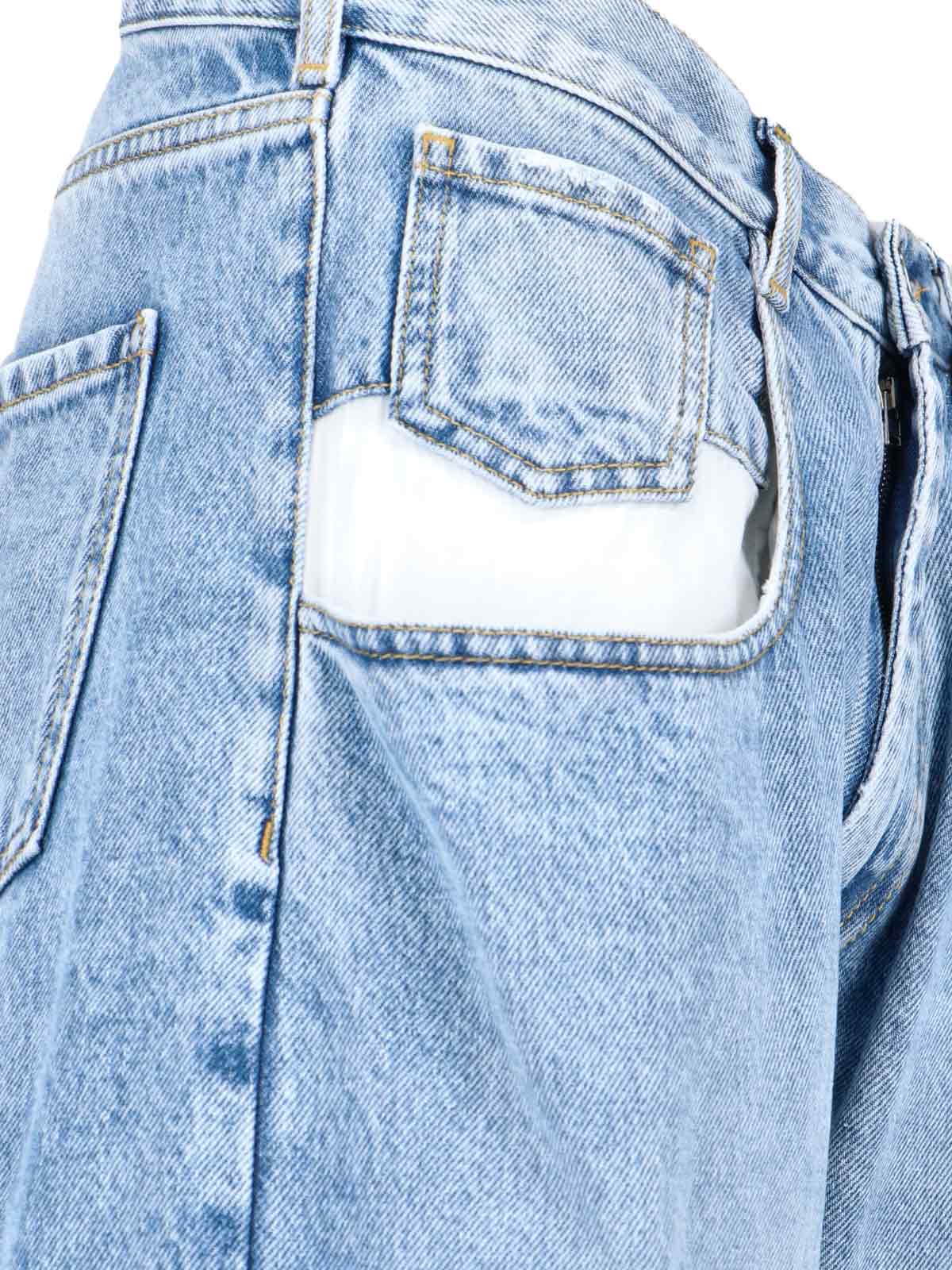 Blue Four Stitches Straight-Leg Denim Jeans
