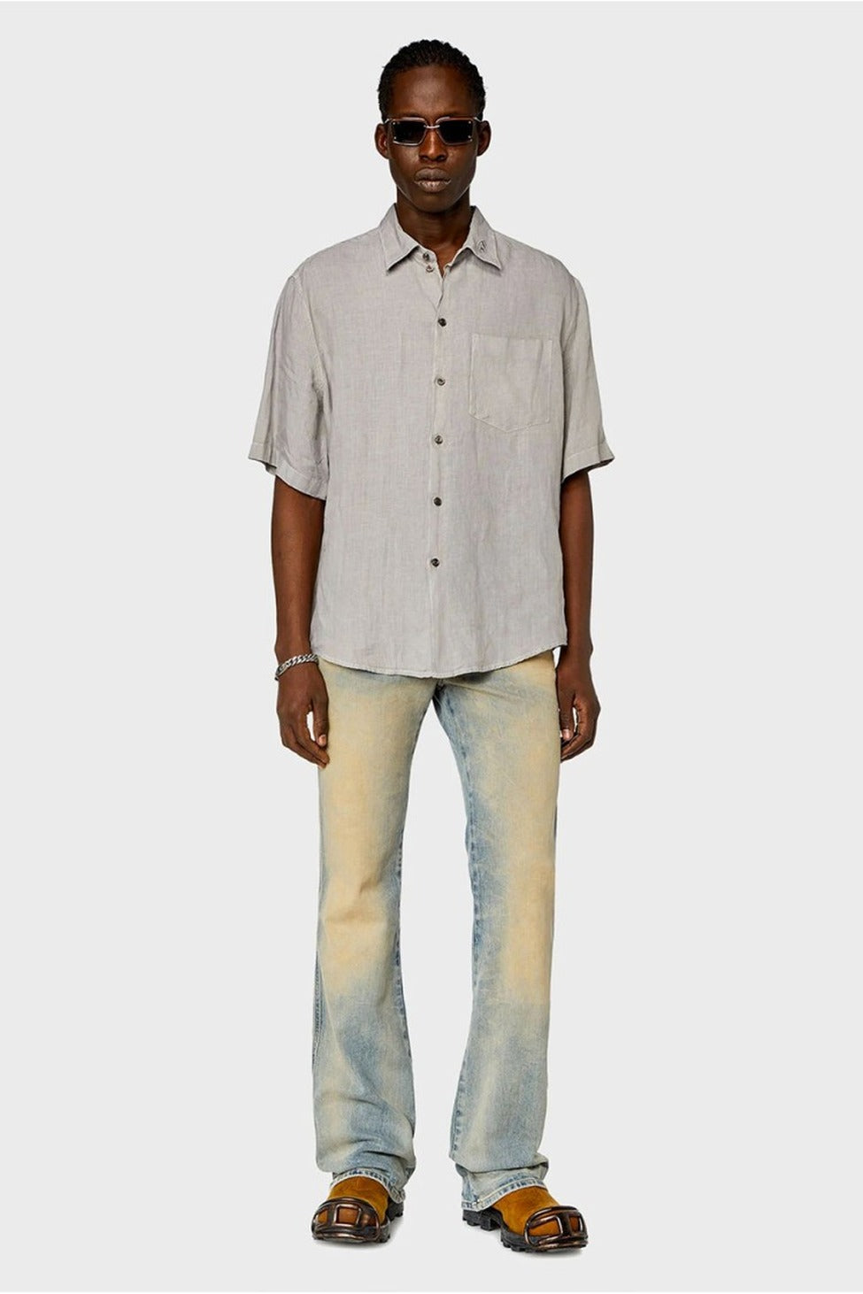 Casual Cotton Shirt In Off-White