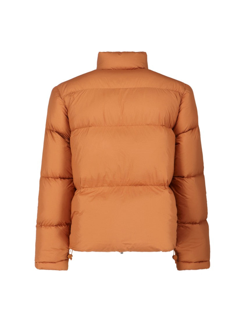 Vibrant Orange Minimalist Jacket With High Collar