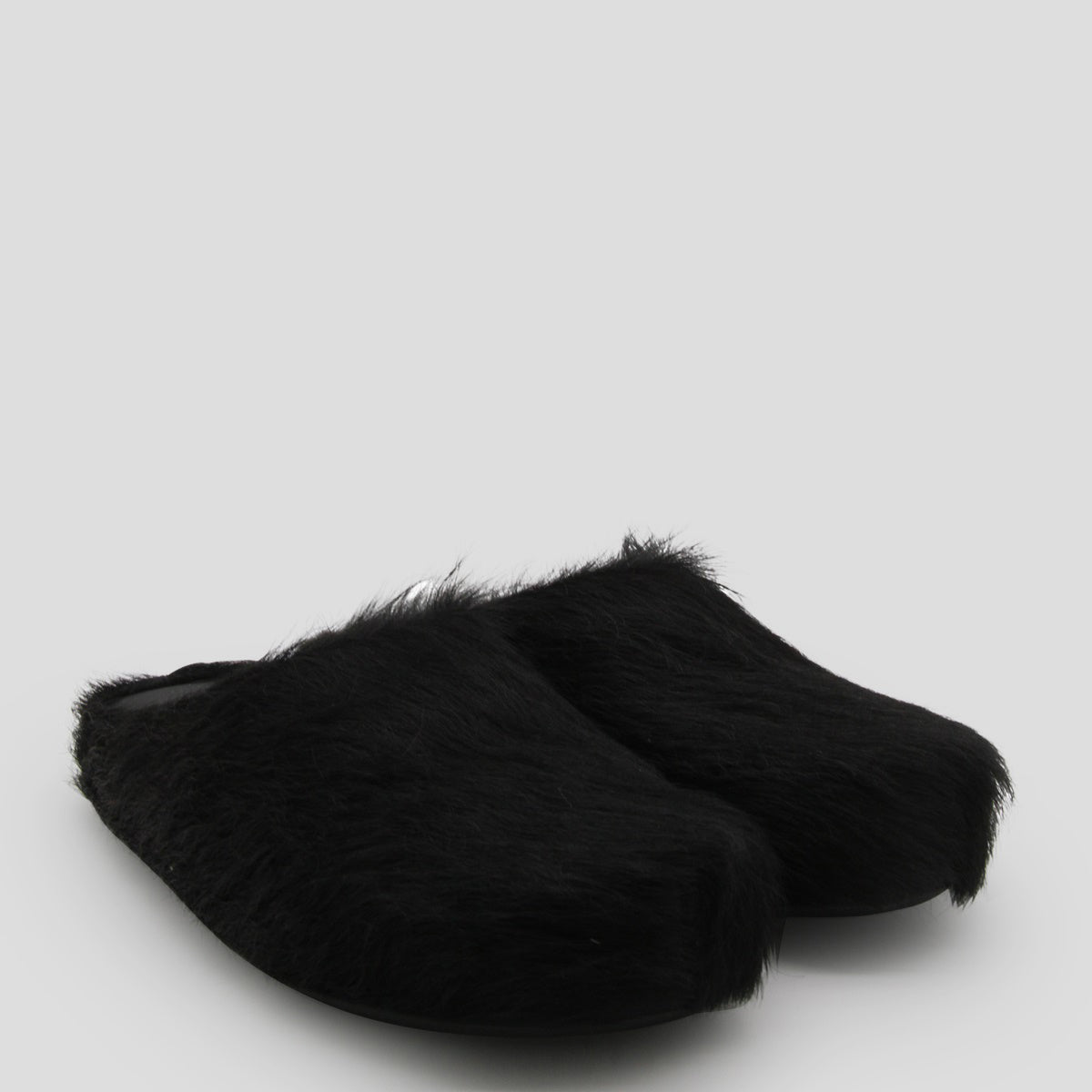 Black Leather Flats