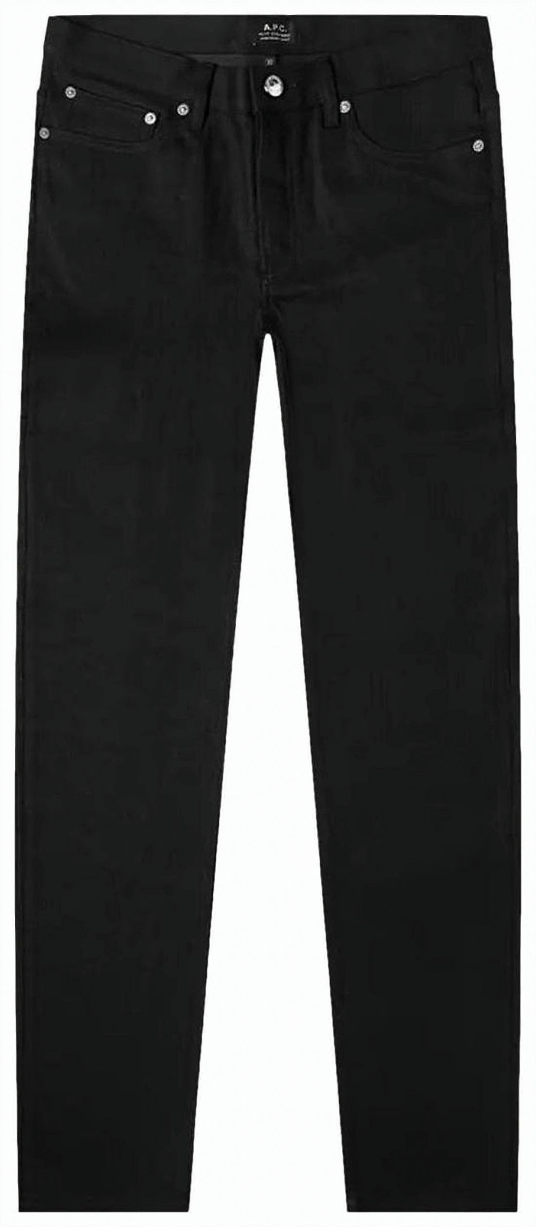 Slim-Fit Black Denim Pants with Design