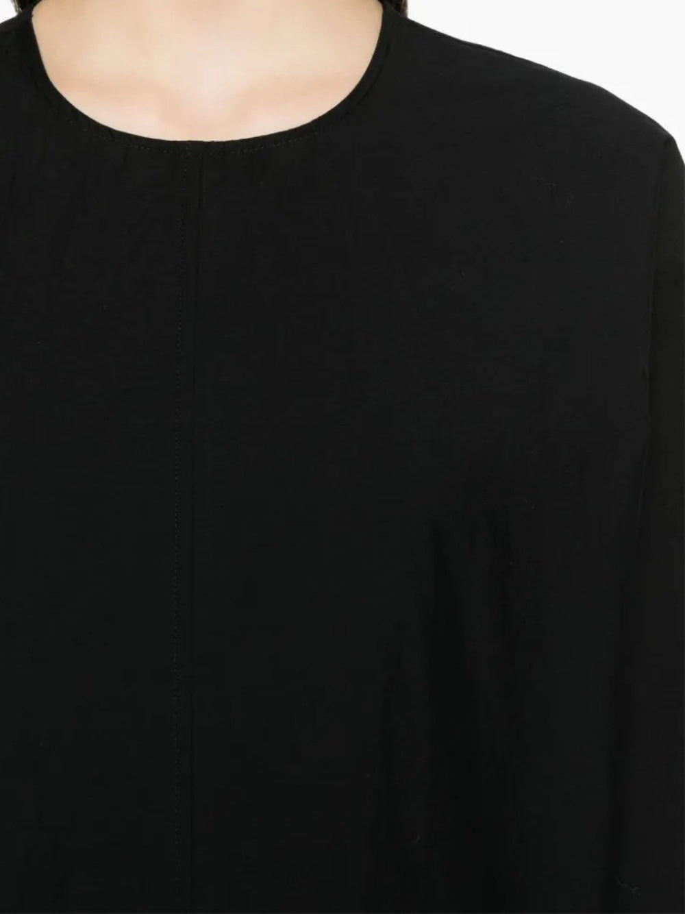 Long-Sleeved Top with Curved Hem