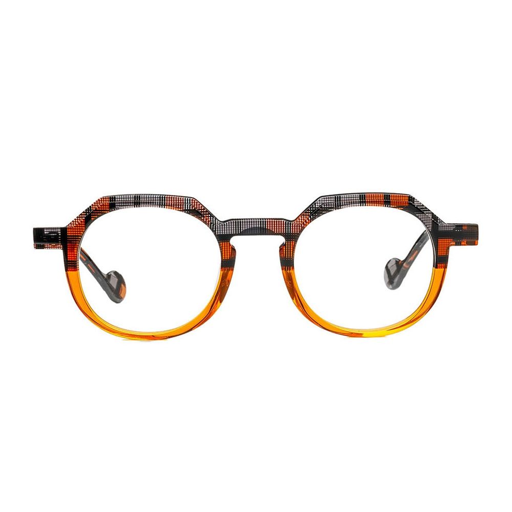 Backgammon Hexagonal Frame Backgammon Eyeglasses In Checkered Acetate