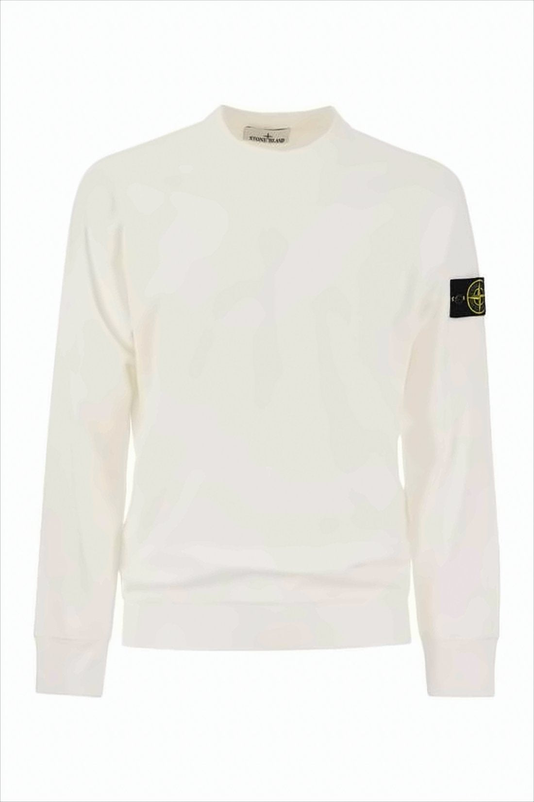 Minimalist High Neck White Pullover with Logo Patch