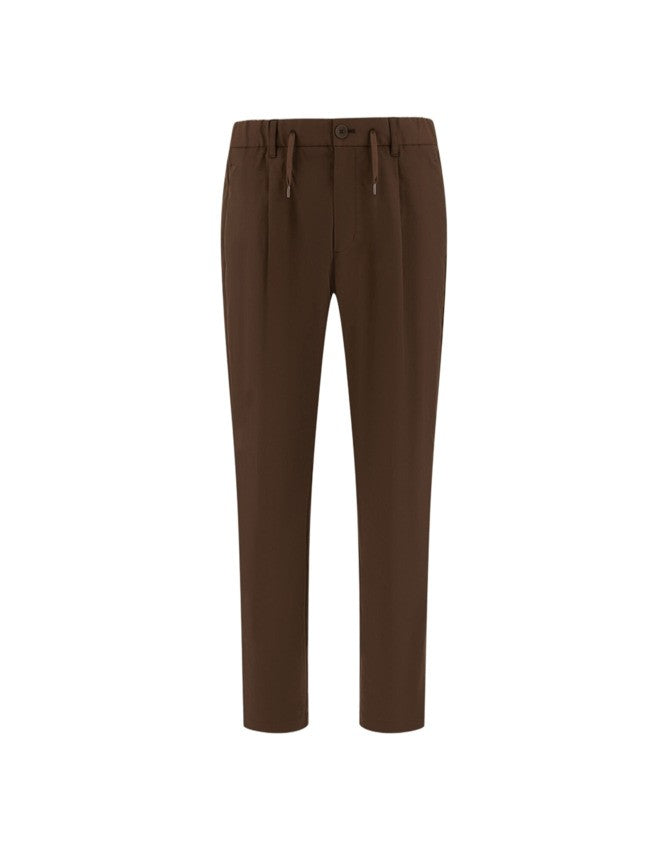 Brown Trousers With Elastic Waistband