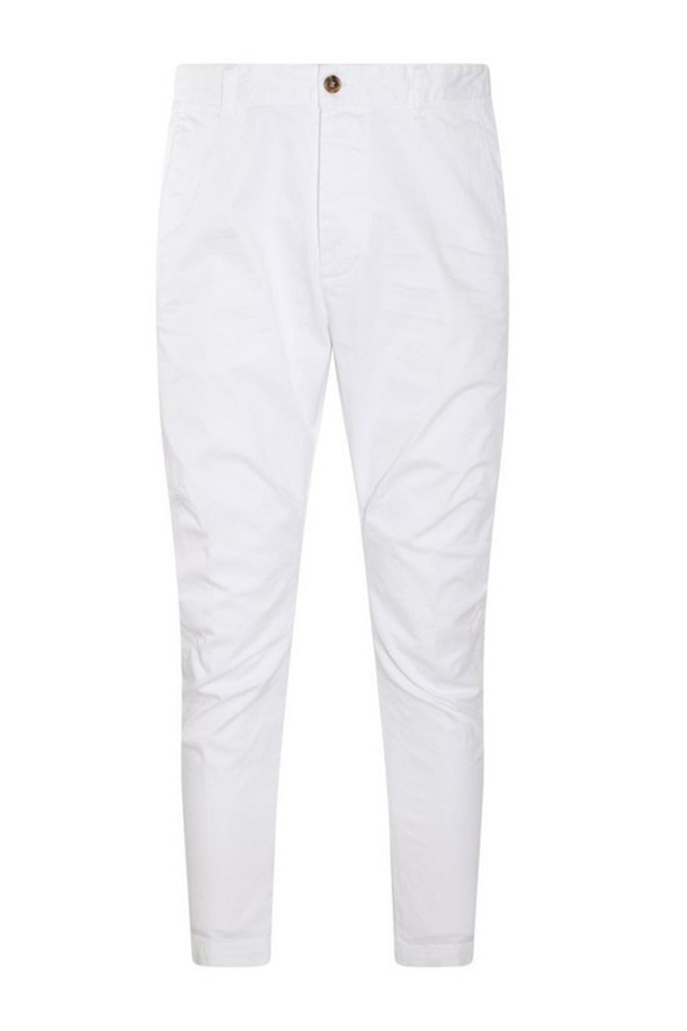 Tailored White Trousers Crafted From Cotton-Elastan Blend