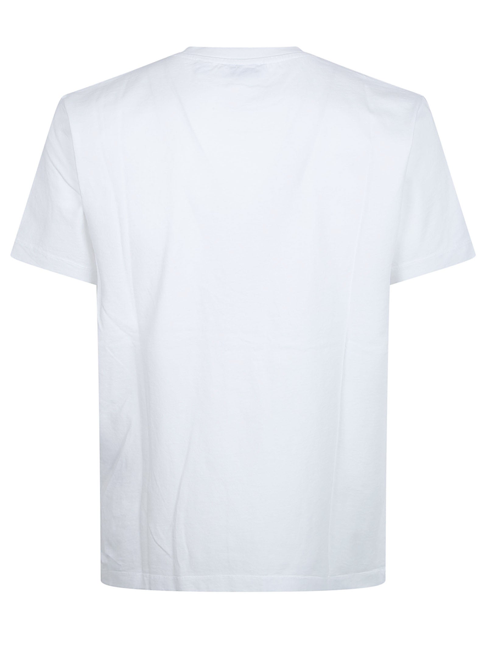 Plain White Cotton T-Shirt with Embroidered Logo