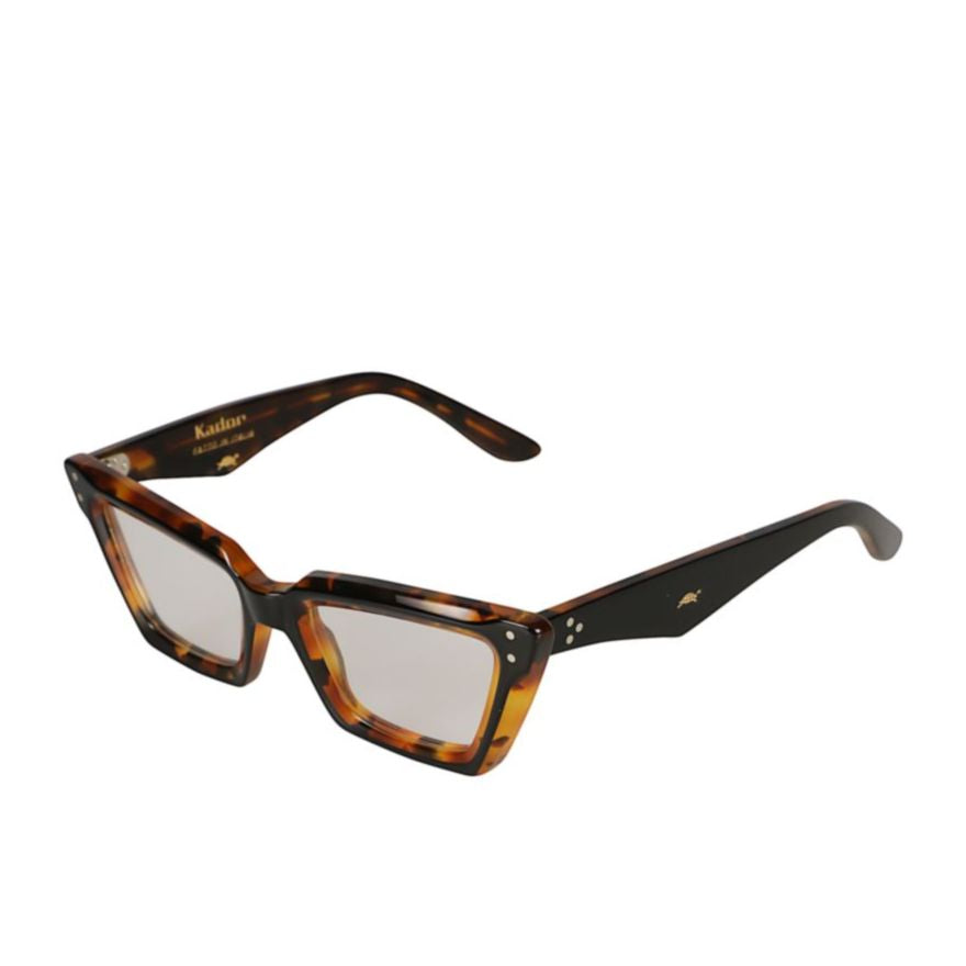 Alexandra Bold Rectangular Tortoiseshell Sunglasses with Gold Accents