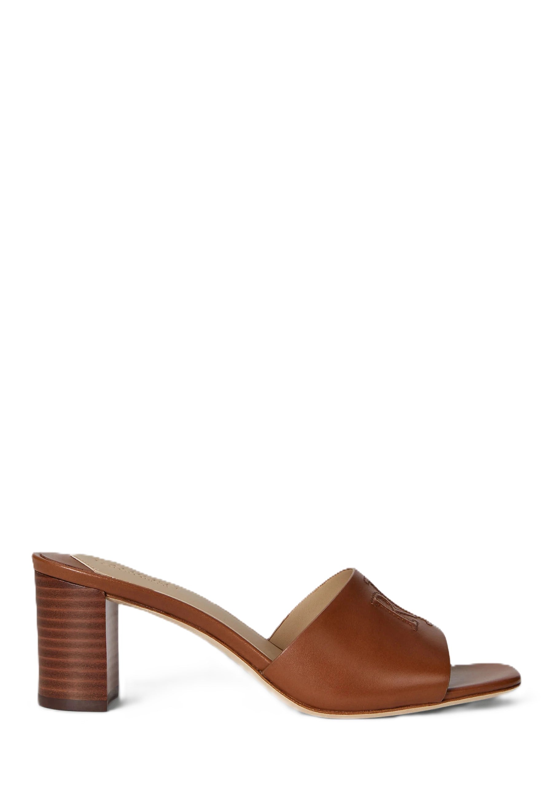 Brown Everley Heel Leather Sandals