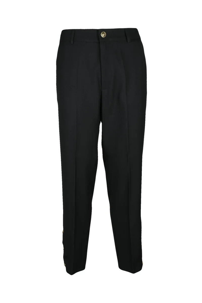Tailored Black Trousers with Classic Waistband