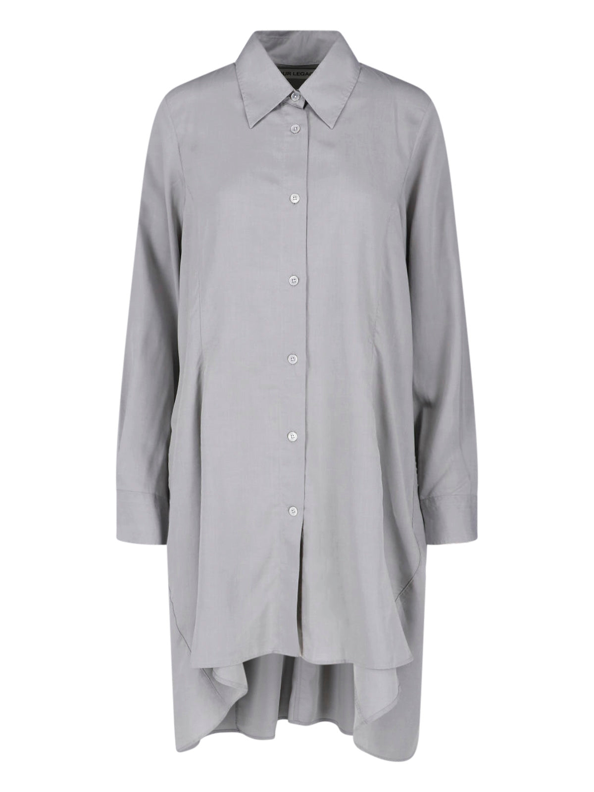 Grey Flux Asymmetrical Hem Tencel Shirt