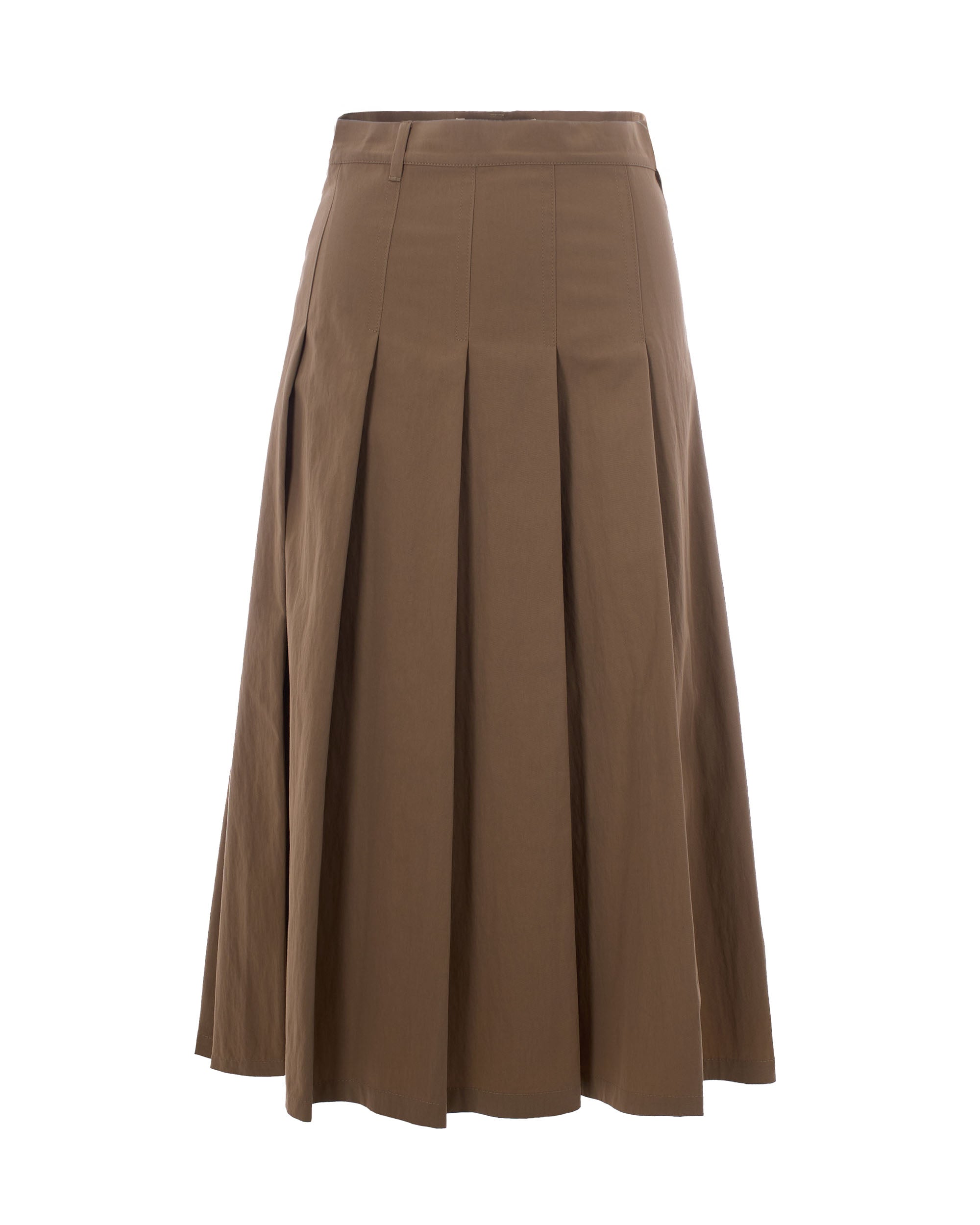 Pleated Gabardine Skirt
