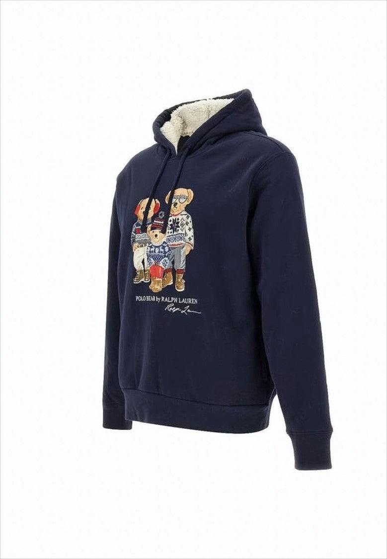 Sherpa-Lined Hoodie with Iconic Bear Graphic