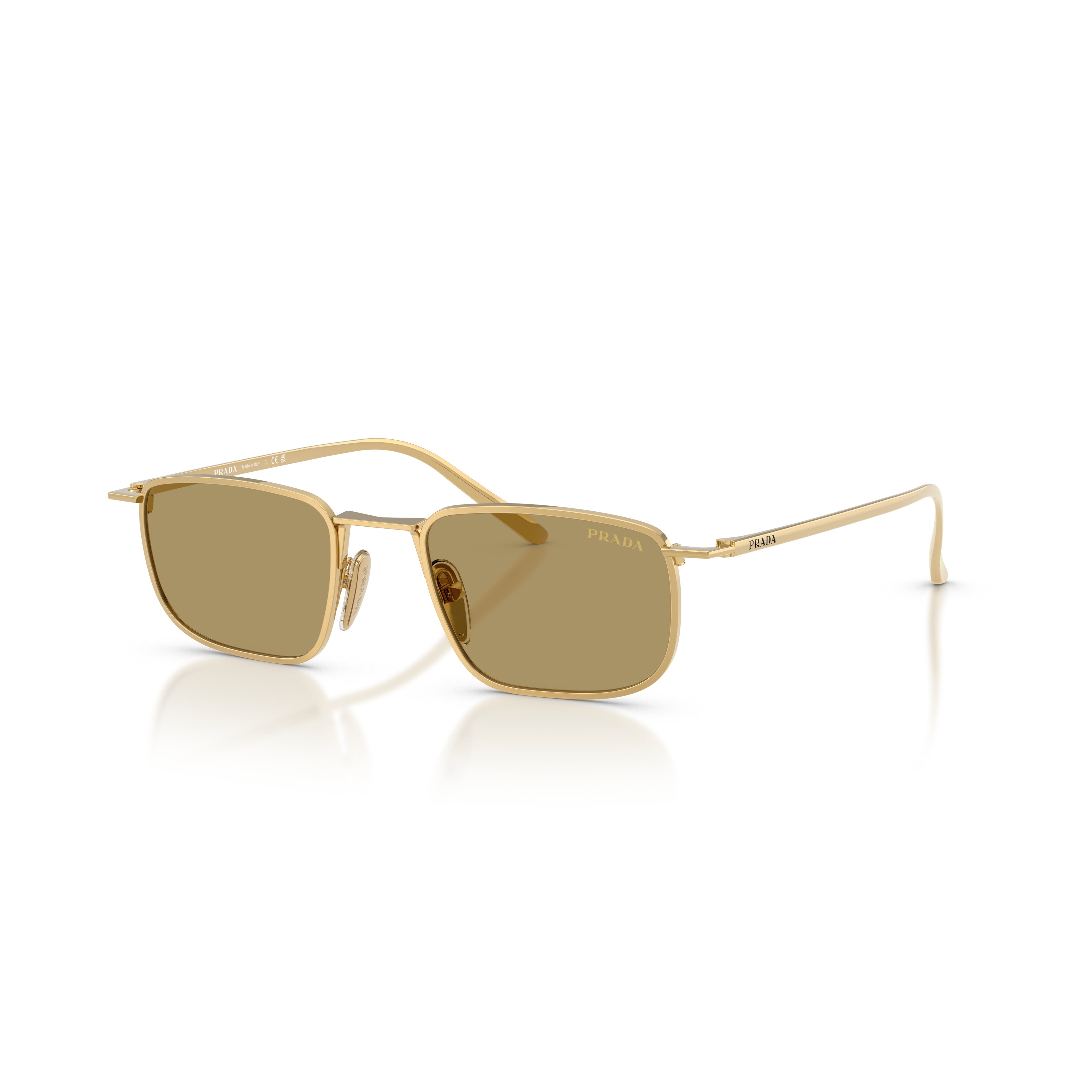 0pr D52s Rectangular Gold Metal Frame Sunglasses