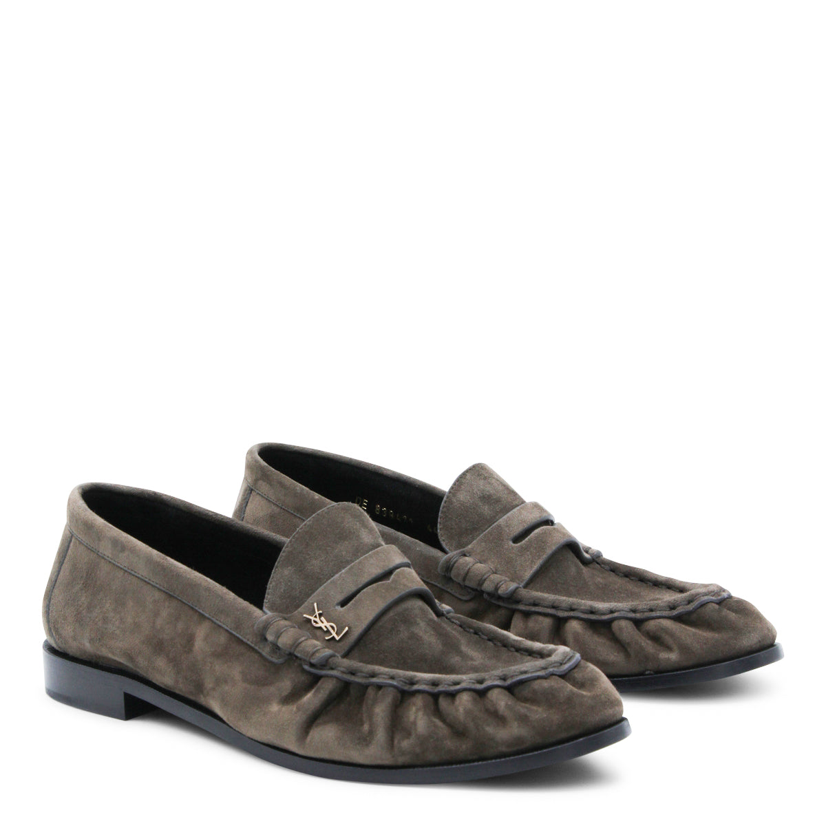Hand-Stitched Dark Brown Suede Loafers