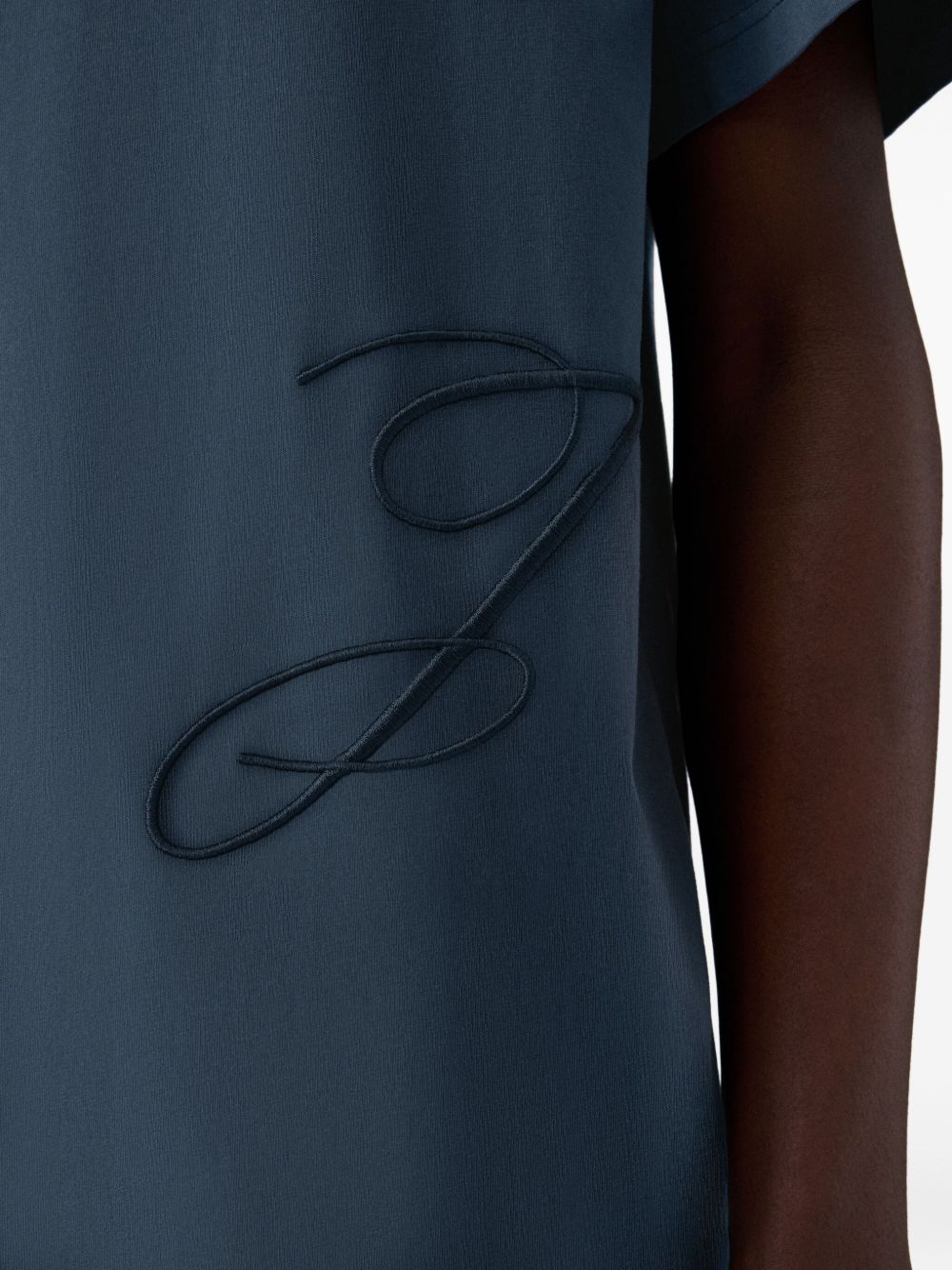 Navy Blue Embroidered Logo T-Shirt