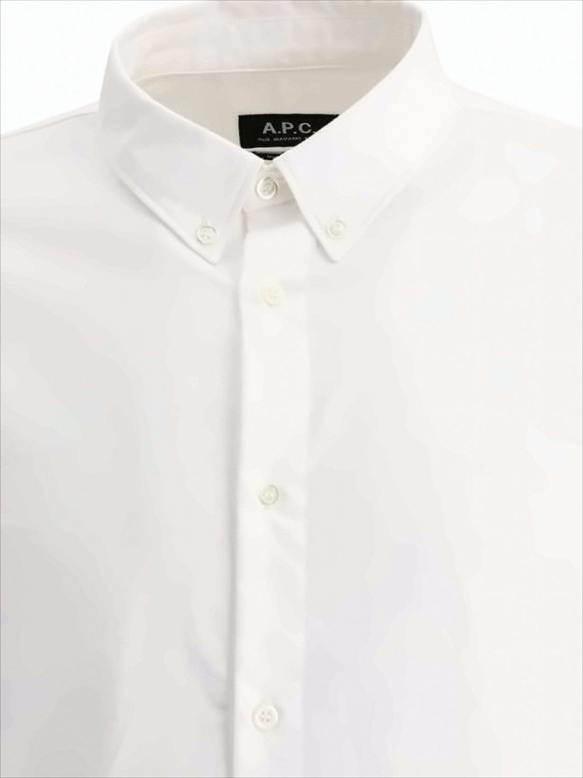 Long-Sleeve White Shirt with Classic Button-Down Collar