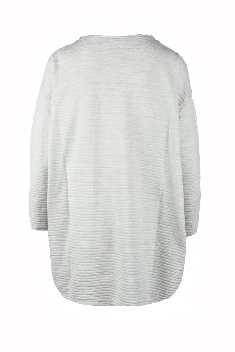 Relaxed-Fit Grey T-Shirt with Ribbed Texture