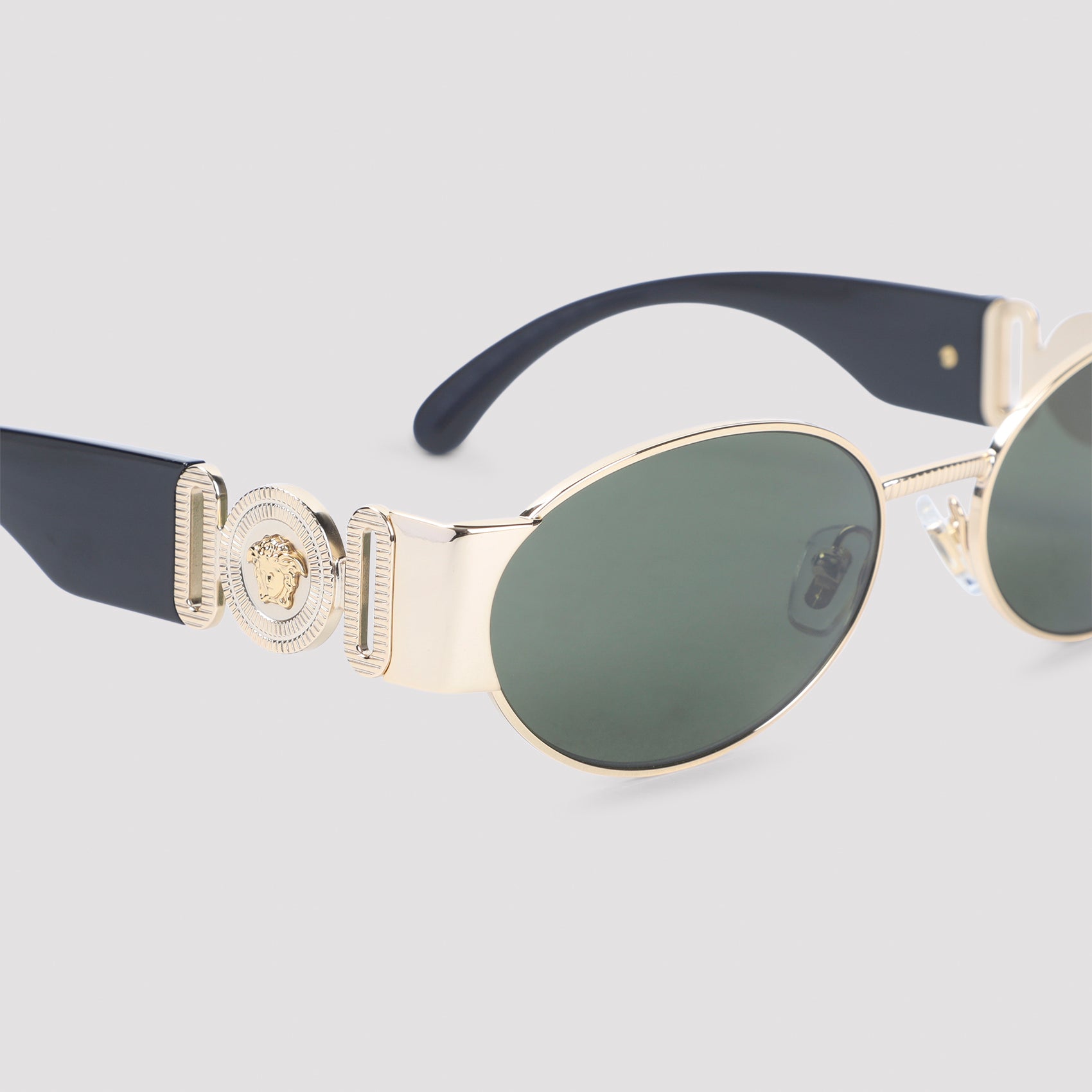 Oval Sunglasses with Gold-Tone Frame