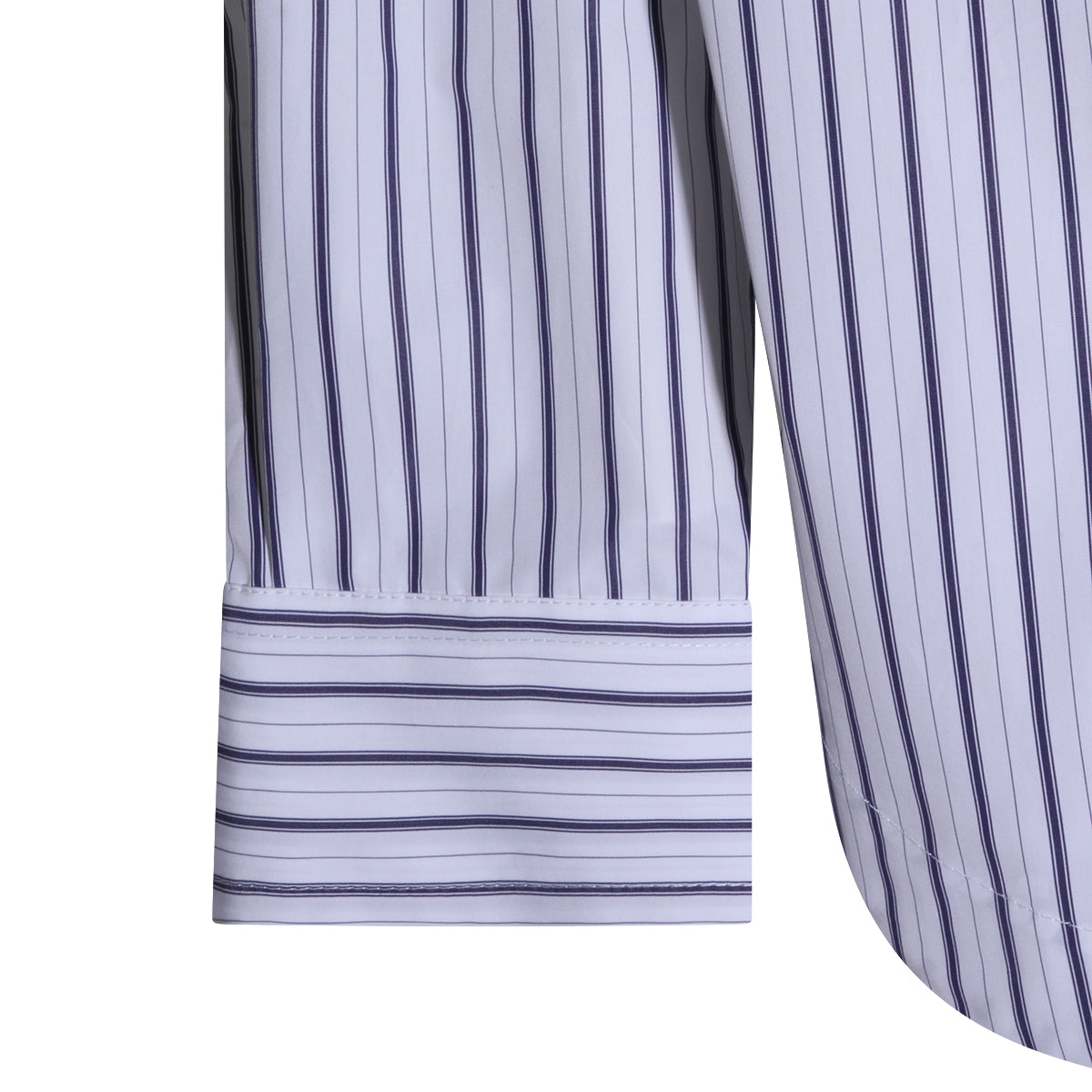 Vertical Striped Button-Down Shirt With Contrast Yoke